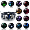 Zodiac Leder Wickelarmband