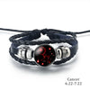 Zodiac Leder Wickelarmband