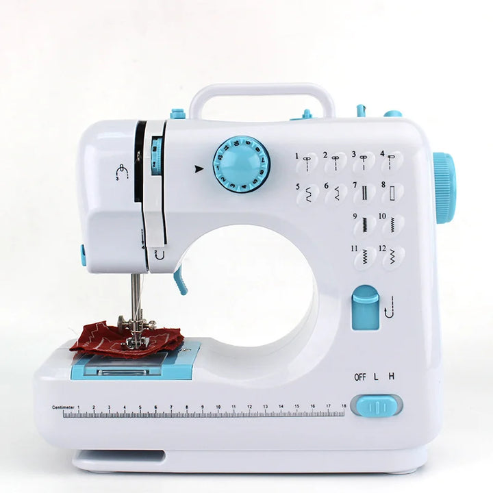 Portable Sewing Machine Mini Electric Household Crafting Mending Overlock 12 Stitches with Presser Foot Pedal Beginners