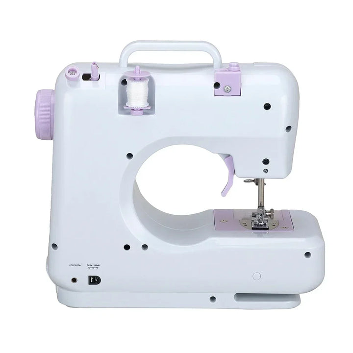 Portable Sewing Machine Mini Electric Household Crafting Mending Overlock 12 Stitches with Presser Foot Pedal Beginners